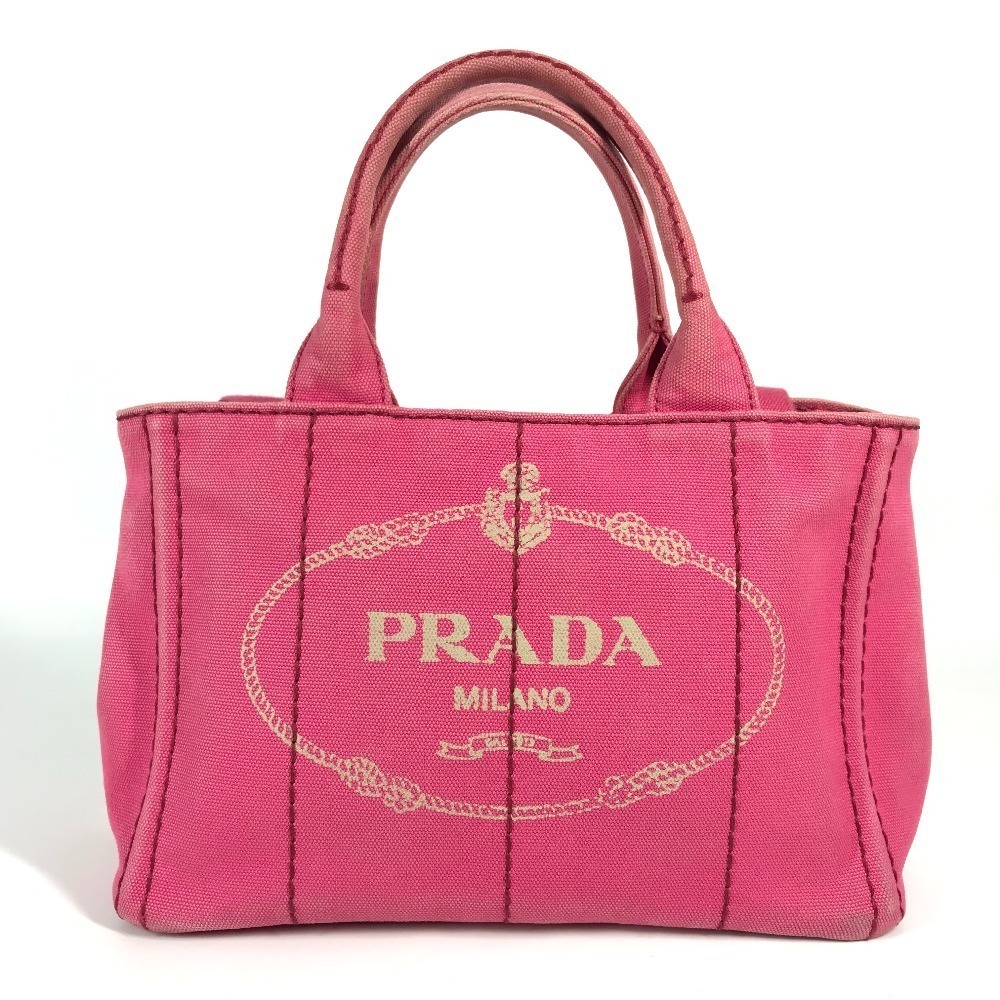 Prada Canapa logo tote bag shoulder crossbody handbag pink canvas - Picture 2 of 15